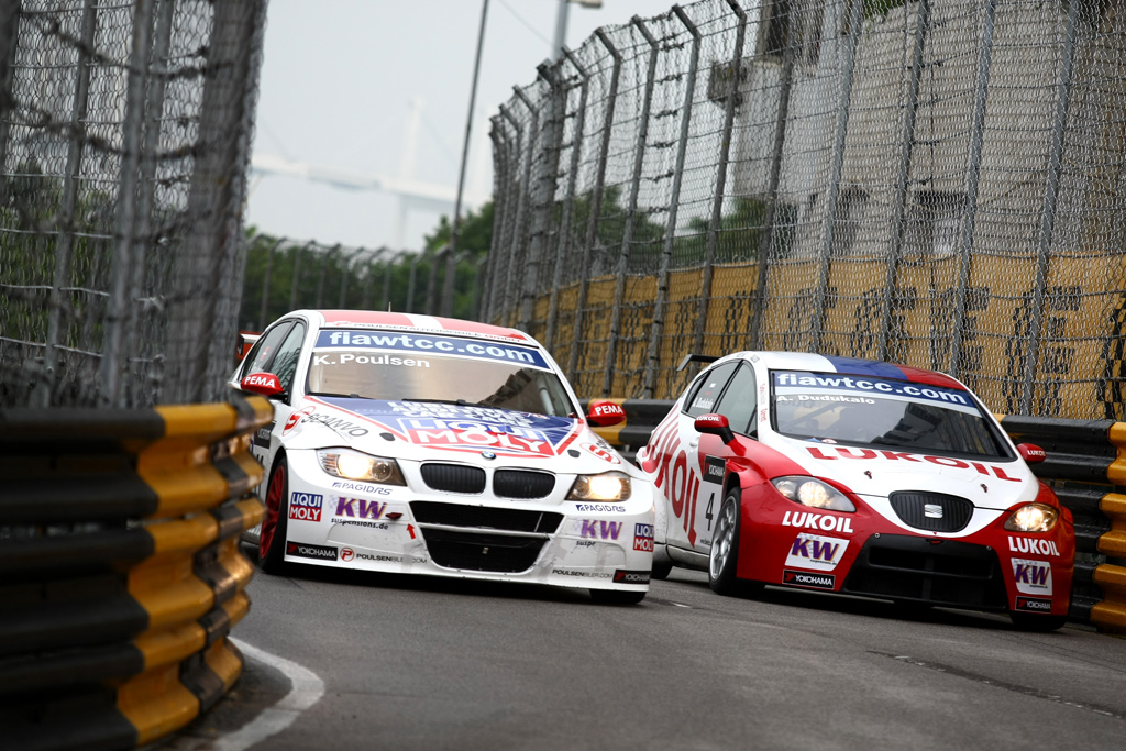 Kristian Poulsen viste han havde farten til den den lumske Macau bybane.
(Foto: FIA-WTCC)